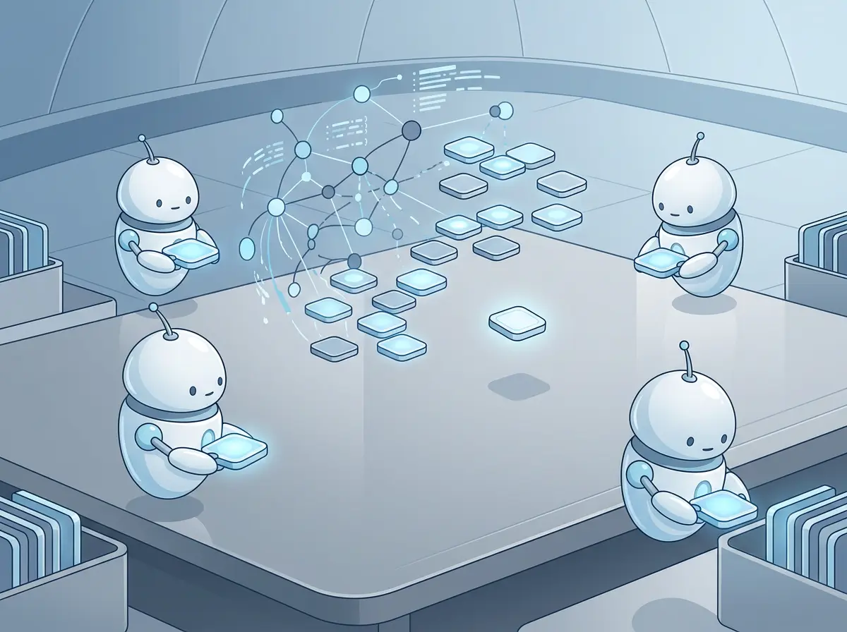 A project separating into small task tiles collected by trusted robots.